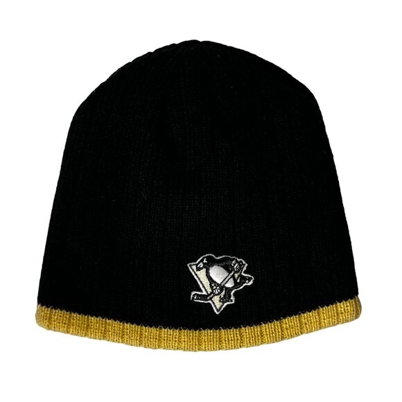 Pittsburgh Penguins Winter Beanie Hat Black Gold NFL OS - Picture 2 of 6